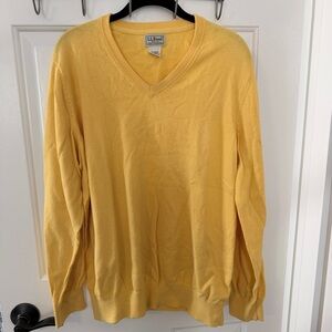 L.L. Bean Men's V-Neck Sweater in Sunny Yellow